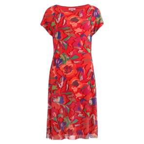 Jurk KM voile bloem - Rood dessin